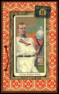 Picture, Helmar Brewing, T206-Helmar Card # 11, Cy YOUNG (HOF), Holding Trophy, Boston Red Sox